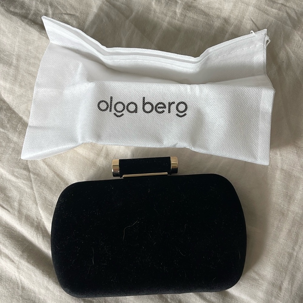 Olga berg Matilda velvet clutch